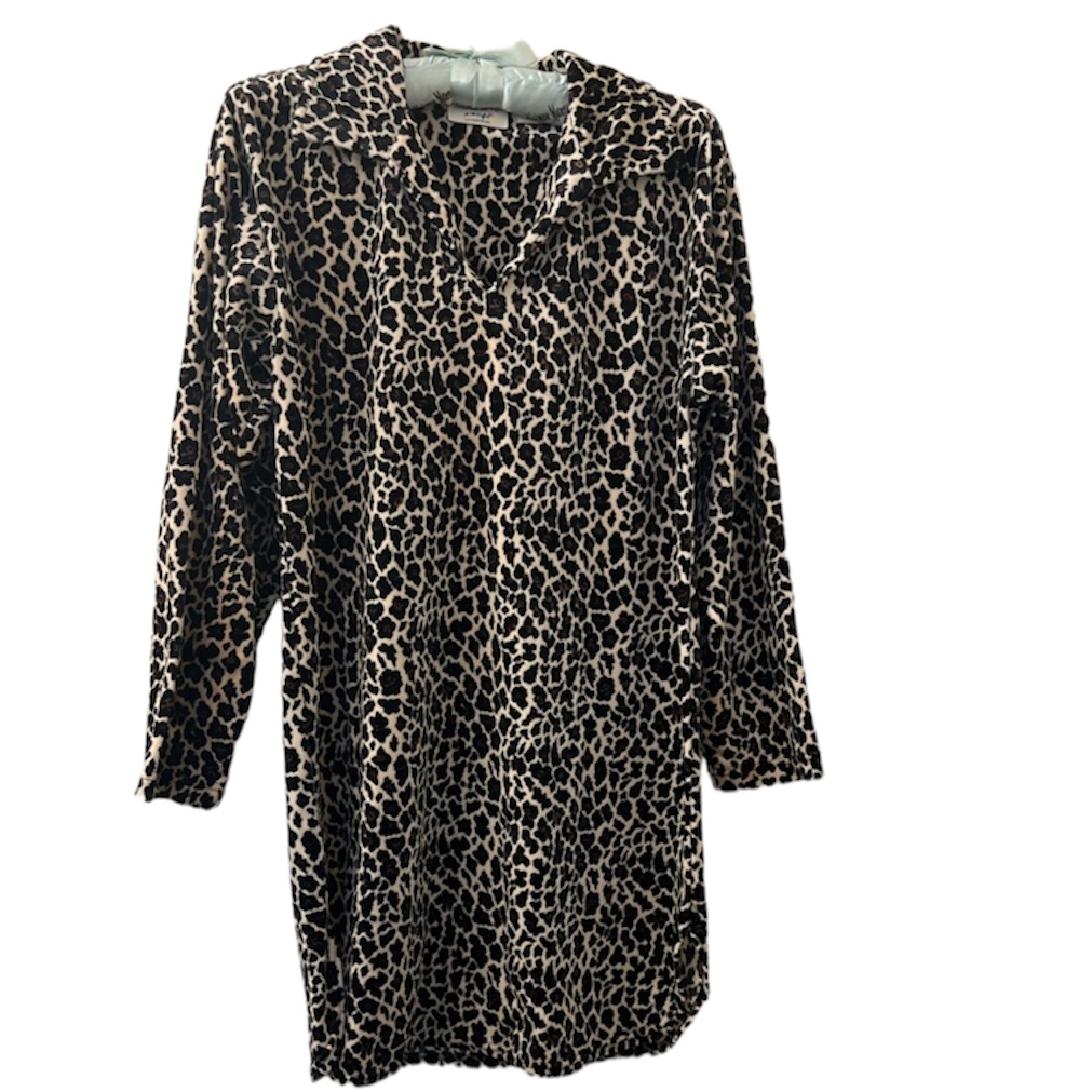 5/$20 Fleece Night Gown With Leopard Print